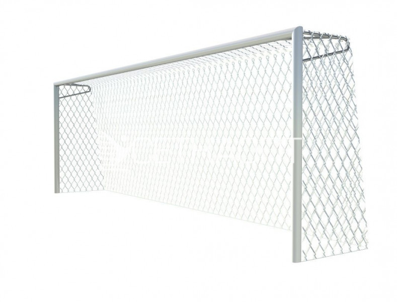 Ворота футбольные 7,32x2,44м алюминиевые профиль 100*120мм стационарные с свободно подвешиваемой сеткой 2475-02AL